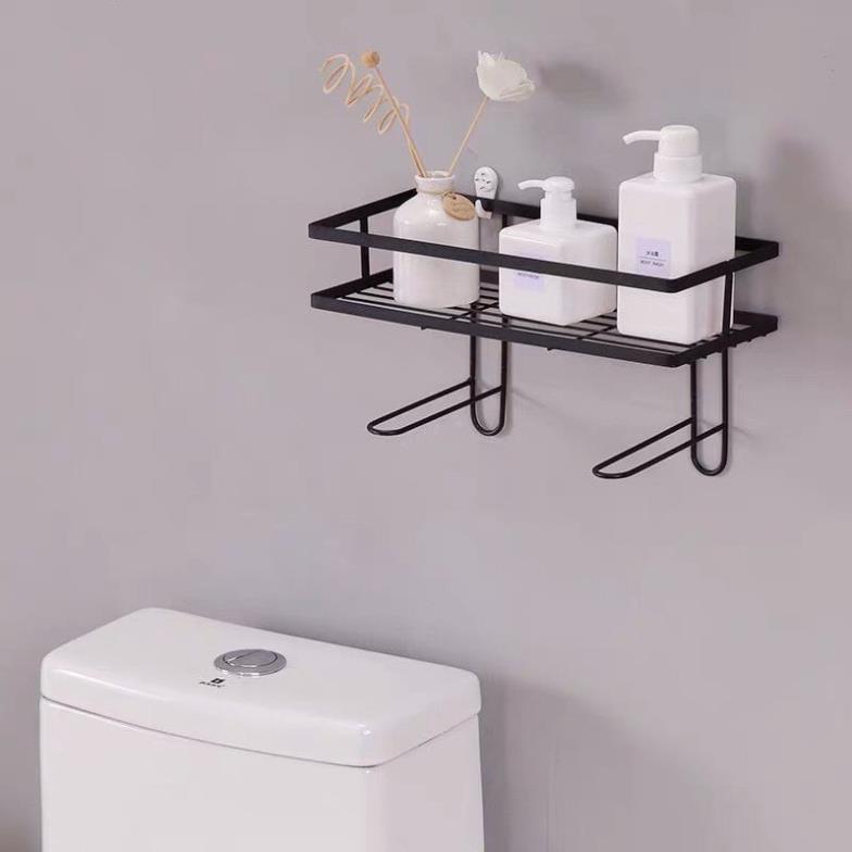 Kệ sắt sơn tĩnh điện để trên bồn cầu vệ sinh - màu đen