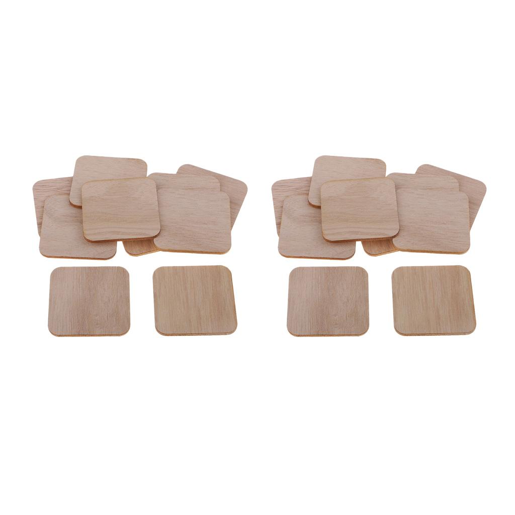 200 Gói Chưa Hoàn Thành Miếng Gỗ Trống Gỗ Ô Vuông Góc Tròn Bằng Gỗ Lỗ Cắt Cho Diy Tiếp Liệu, Thủ Công, trang T