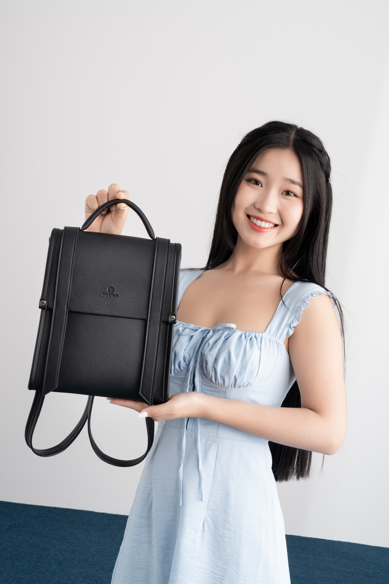 Balo Yuumy ( Thời trang nữ phối màu cỡ trung - Balo da Bergen YBA107 )