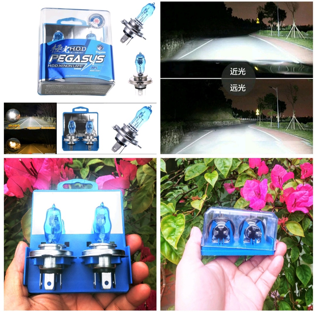 BỘ 2 BÓNG ĐÈN PHA H4 100W SIÊU SÁNG LẮP XE MÁY XE HƠI ÔTÔ MẪU MỚI HÀNG CHUẨN