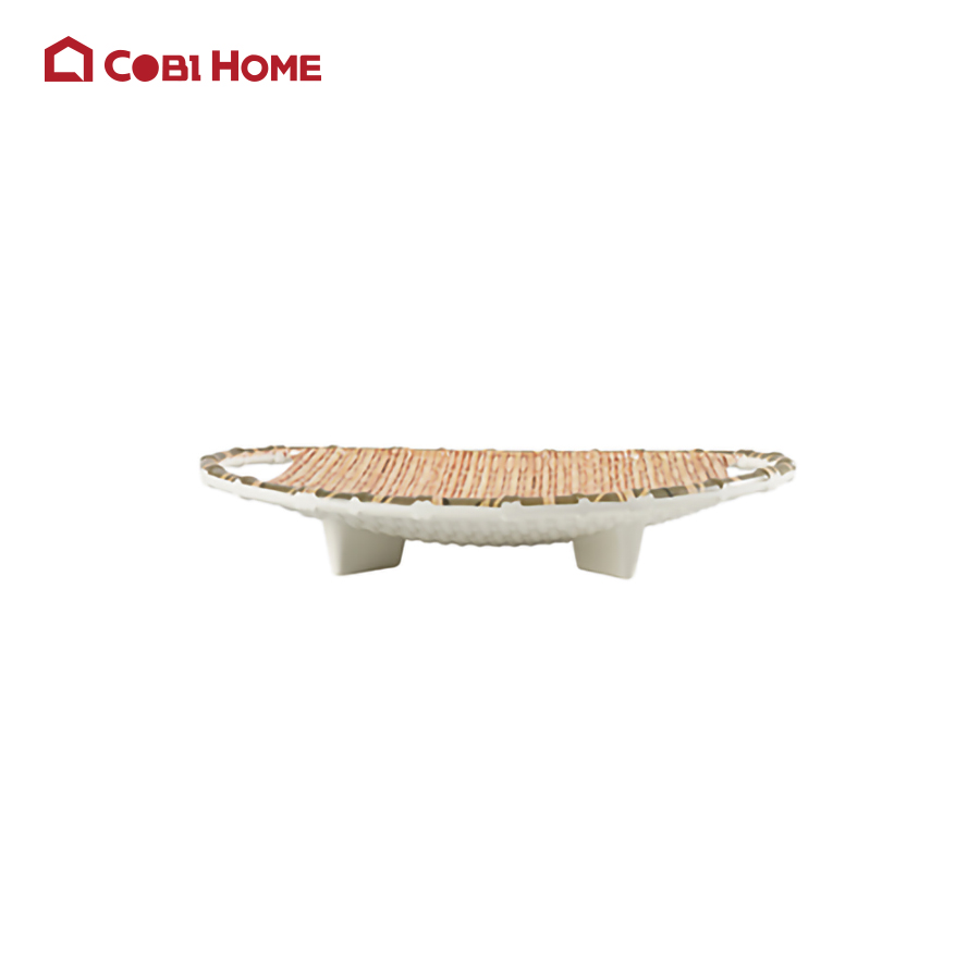 Đĩa ovan giả mây tre đan bằng melamine