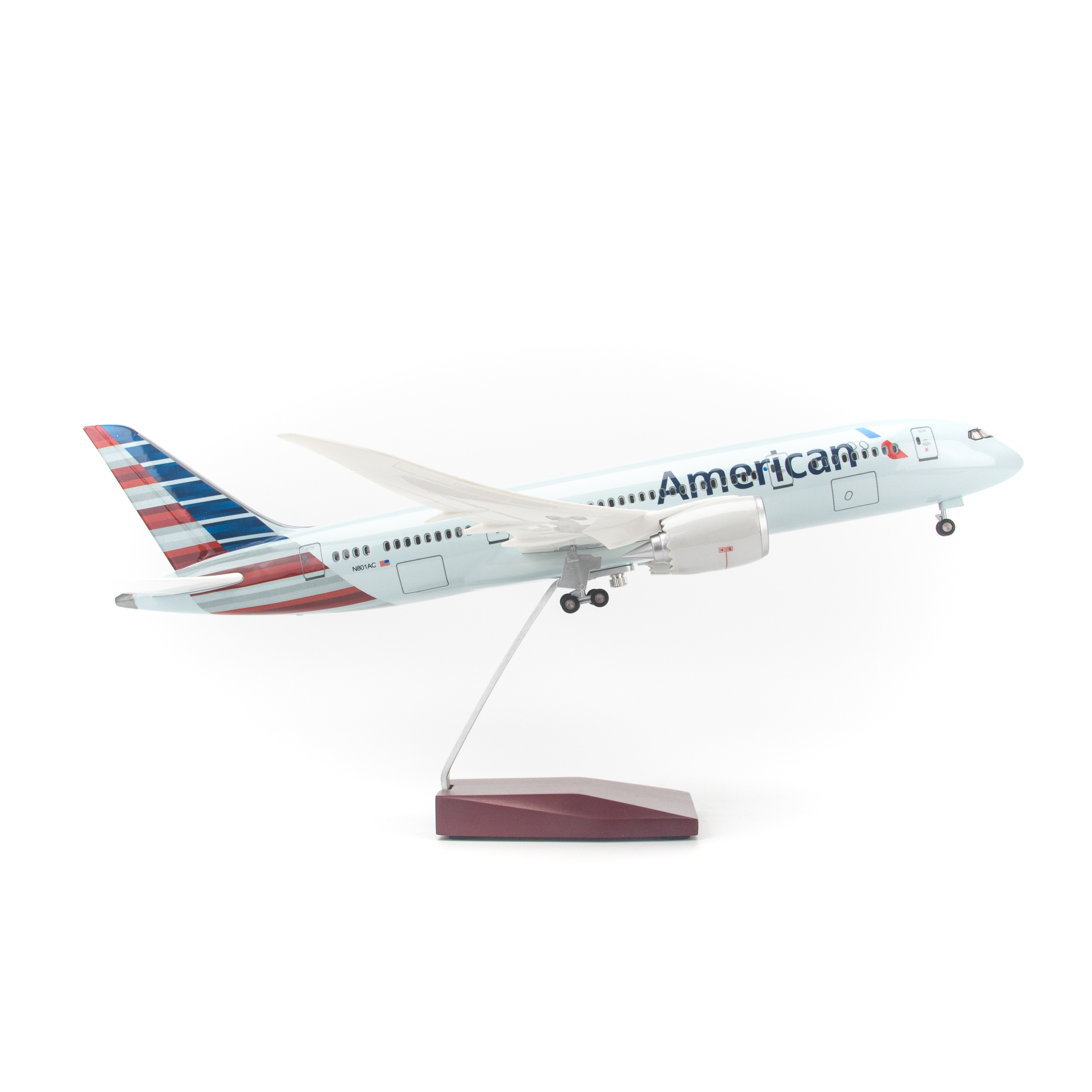 Mô hình máy bay American Airlines Boeing B787 lắp ráp có đèn 47cm MBMH46