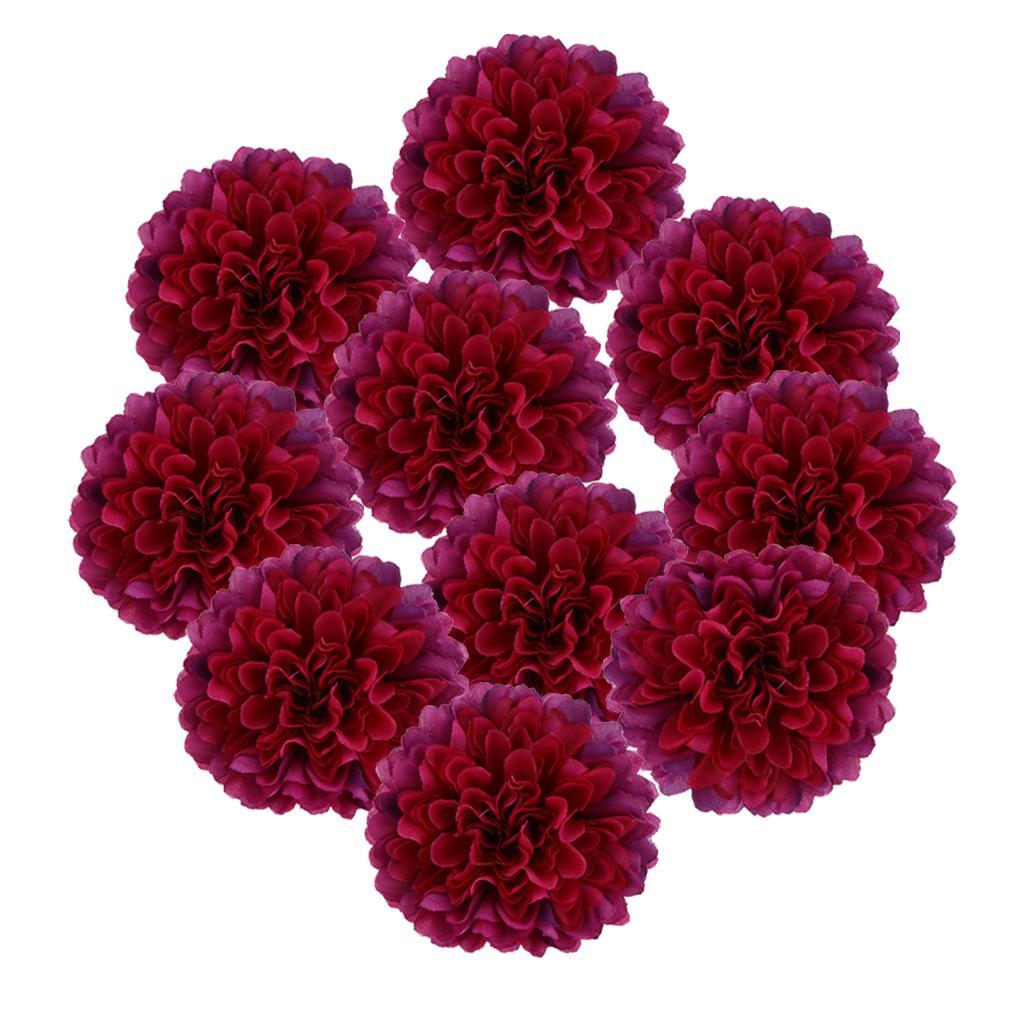 2X 10pcs Artificial Silk Chrysanthemum Flower Heads Bouquet Wedding Decor