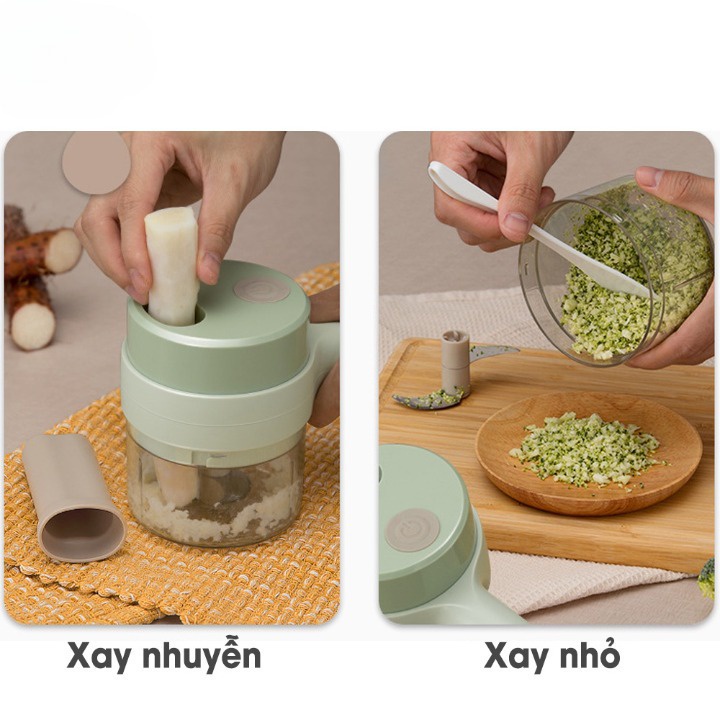 Máy nạo thái xay lát rau củ quả đa năng tích điện thế hệ mới