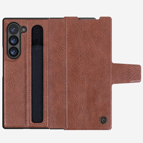 Bao da cho Samsung Galaxy Z Fold6 (Fold 6 5G) hiệu Nillkin Aoge Leather Cover case ( có khe để bút, dựng, chống sốc) - hàng chính hãng
