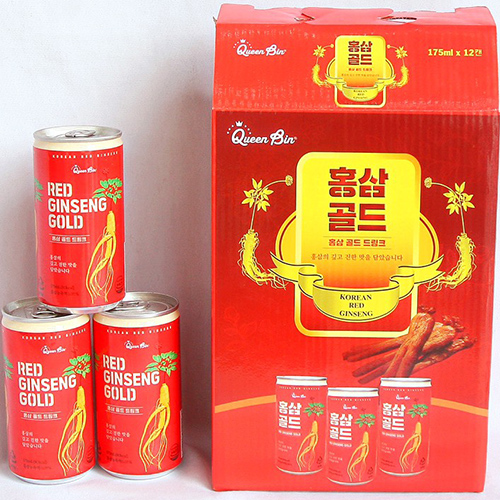 Túi 12 Lon Nước Hồng Sâm DWI Queen Bin Red Ginseng Gold (175ml/Lon)