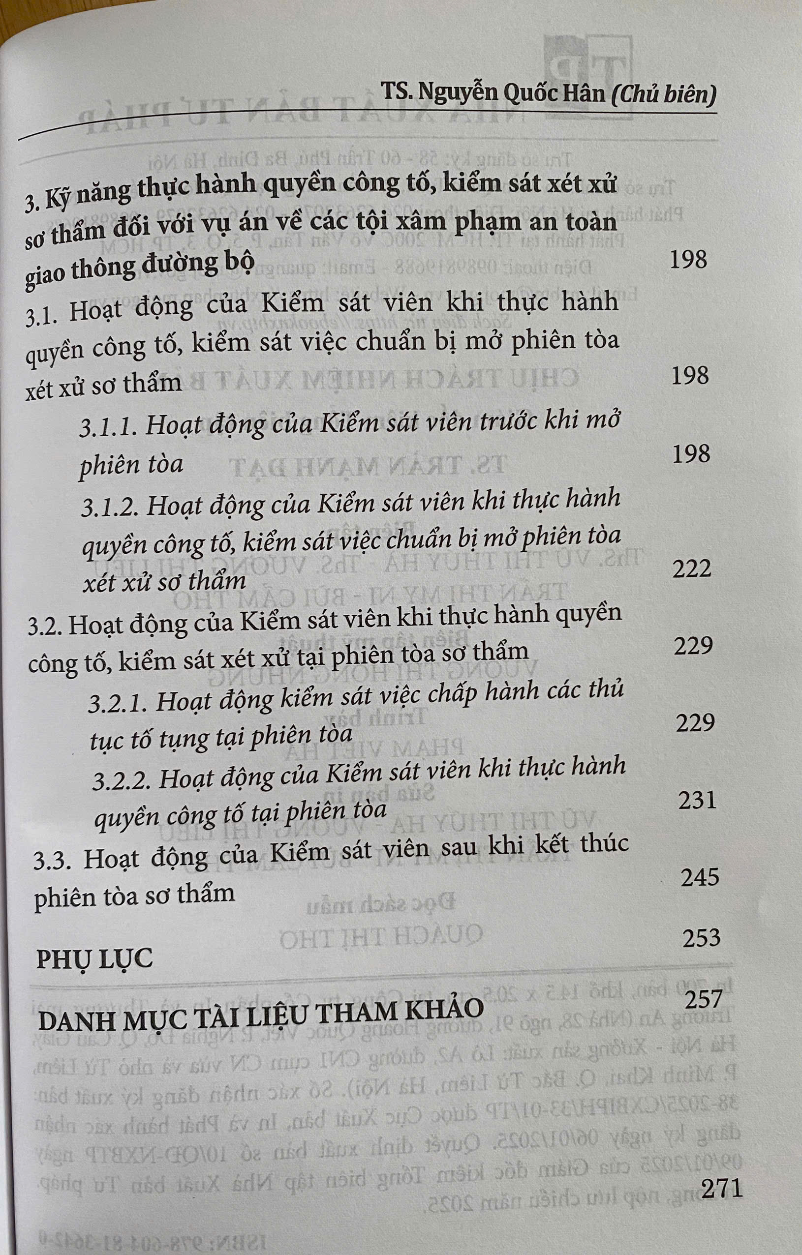 Kỹ Năng Thực Hành Quyền Công Tố, Kiểm Sát Việc Khởi Tố, Điều Tra, Truy Tố, Xét Xử Sơ Thẩm Vụ Án Về Các Tội X.  âm phạm An Toàn Giao Thông