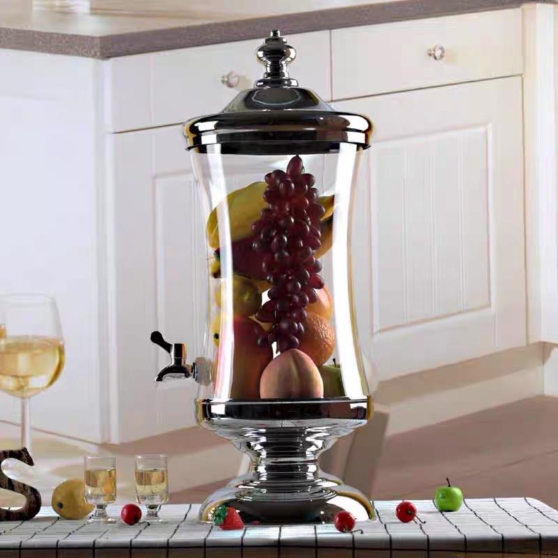 BÌNH ĐỰNG NƯỚC THUỶ TINH VỎ INOX CÓ VÒI CAO CẤP