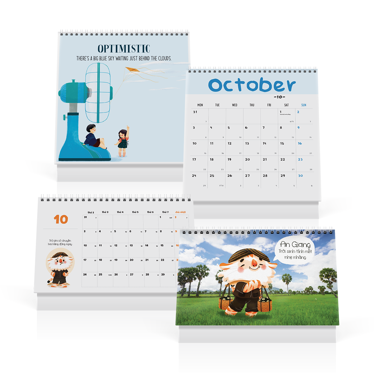 Combo lịch 2022 LIVE TO FLY SDstationery gồm 1 lịch bàn I CAN FLY và 1 lịch bàn LIVE LIKE A CHILD