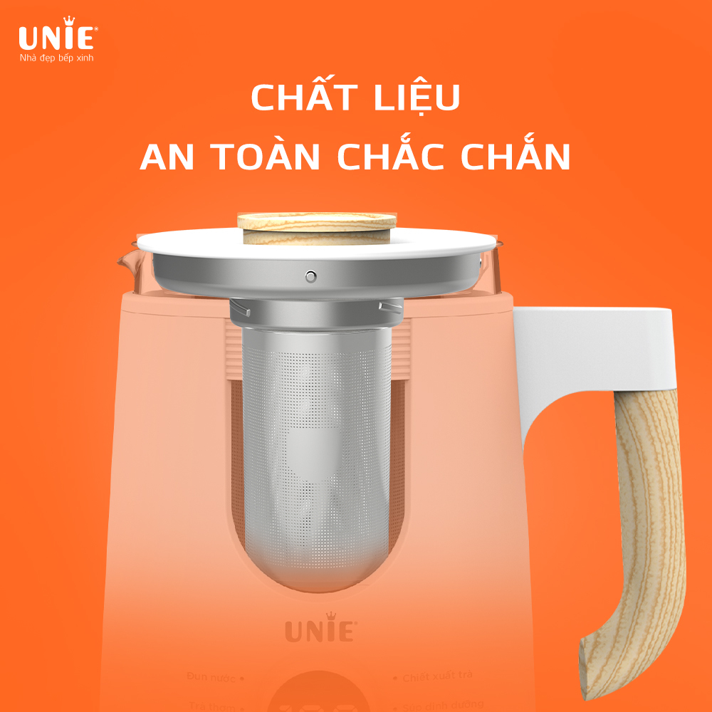 Ấm Siêu Tốc Đa Năng Cao Cấp UNIE UEK1081W Sang Trọng Tiêu Chuẩn Đức 6 Chức Năng Nấu Pha, Dung Tích 1 Lít Công Suất 1000 W  - Hàng Chính Hãng