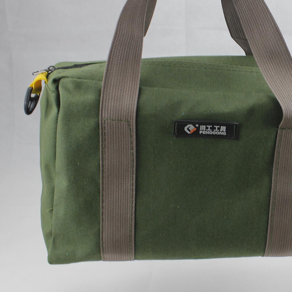 3x 12" Canvas Tool Bag Functional Green Multipurpose Toolkit Storage Tote