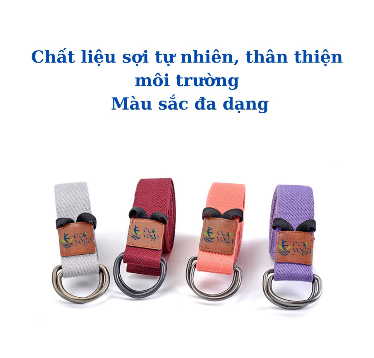 Dây Đai Tập Yoga Cotton Dài 2.5m kèm thun buộc , Bản 3.8cm , Dày 2mm , cải thiện , nắn chỉnh cột sống