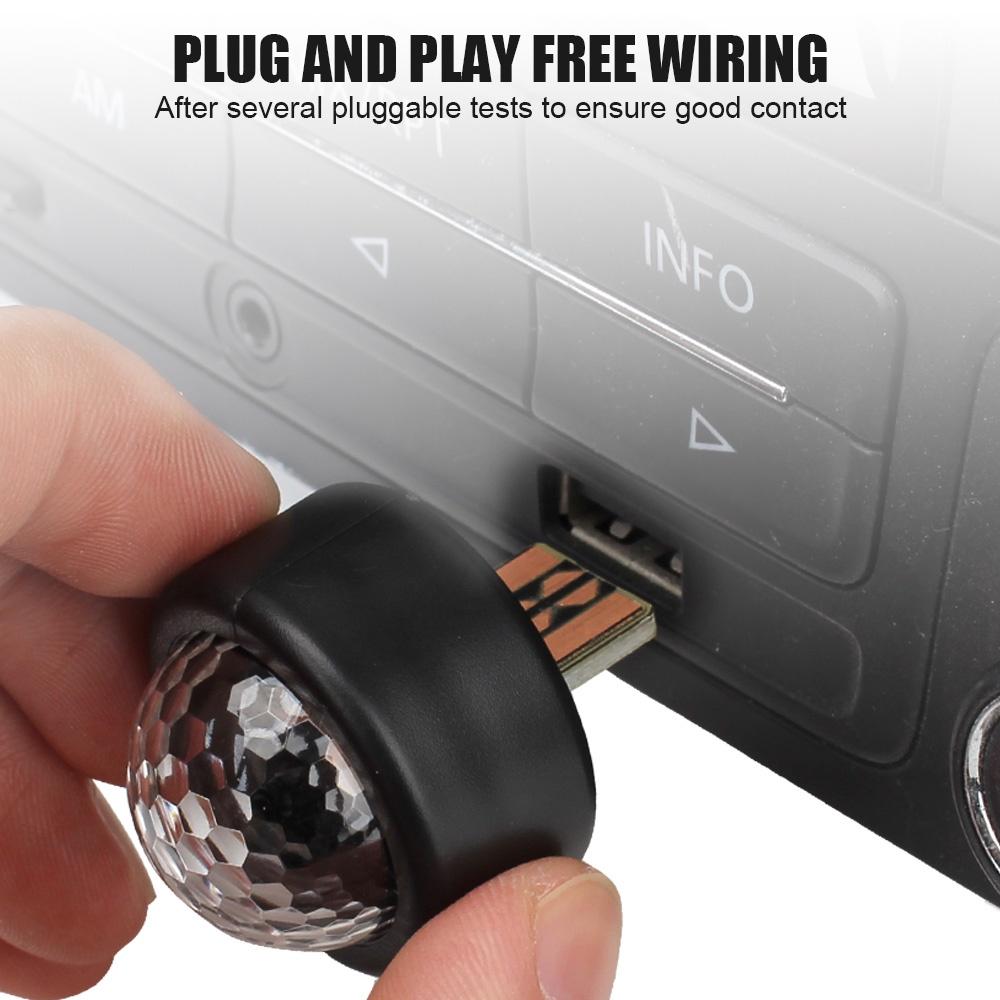 Đèn LED RGB USB mini ánh sáng màu sắc lãng mạn trang trí xe hơi
