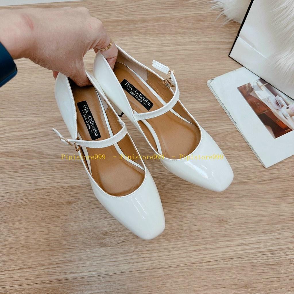 Giày búp bê marryjane da bóng quai ngang đế vuông 5cm style Hàn Quốc G121