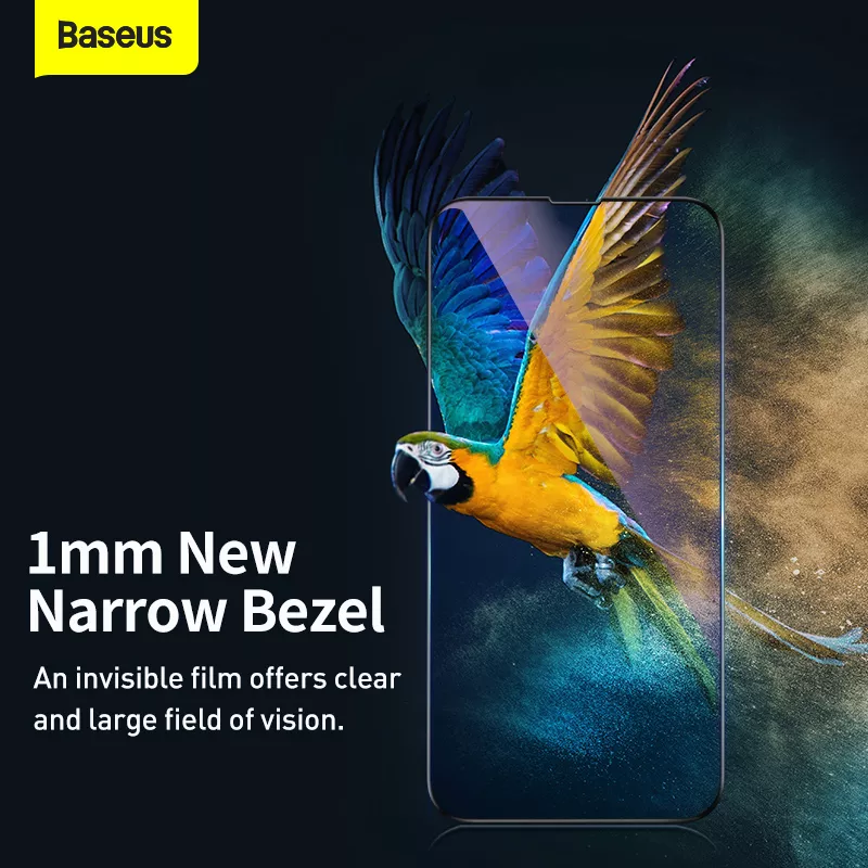 Bộ 2 miếng dán kính cường lực cho iPhone 13 Pro Max full màn hình 3D hiệu Baseus Anti-explosion and Breakage-proof mỏng 0.3mm, vát cạnh 2.5D, độ cứng 9H, viền cứng mỏng - hàng nhập khẩu