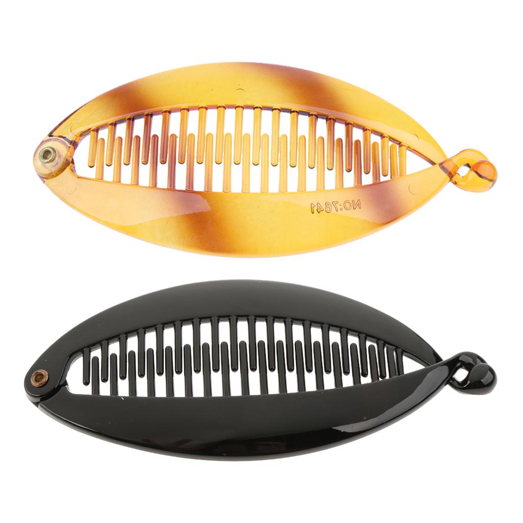 Pack of 2 Ladies Resin Hair Claw Tail Fish Clip Comb Hairclip Grips Clamp Accessory