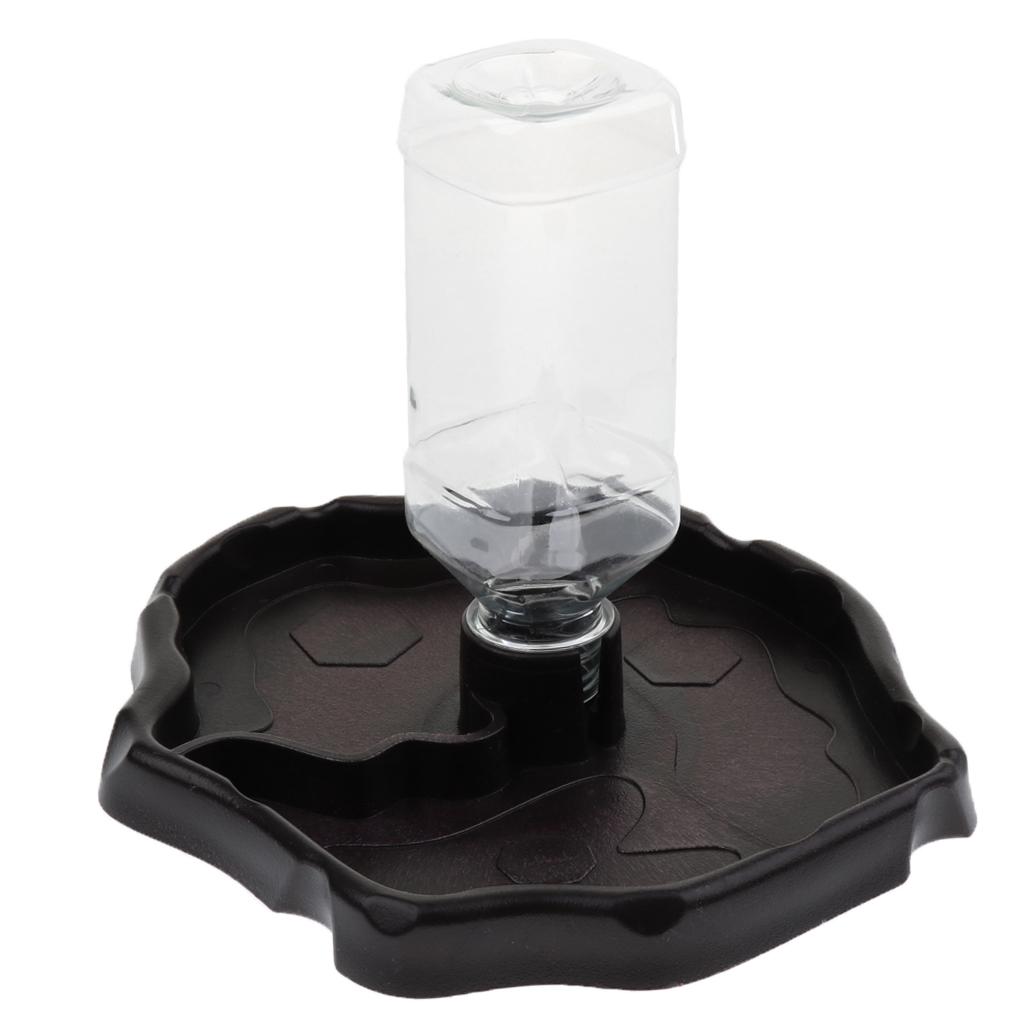 2xAutomatic Reptile Tortoise Gecko Dark Brown Water Resin Feeding Bowl