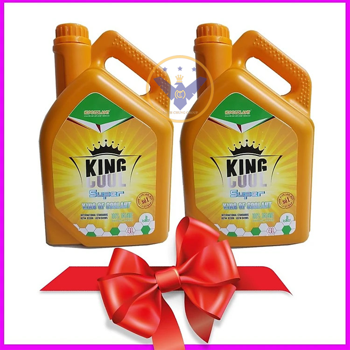 COMBO 2 Nước làm mát xe ô tô [màu xanh] KINGCOOL SUPER can 4L