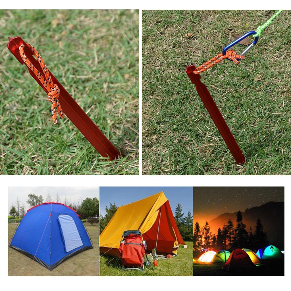 24Pack Heavy Duty Aluminum Tent Stake Y-Beam Tent Peg Tent Nails Yellow