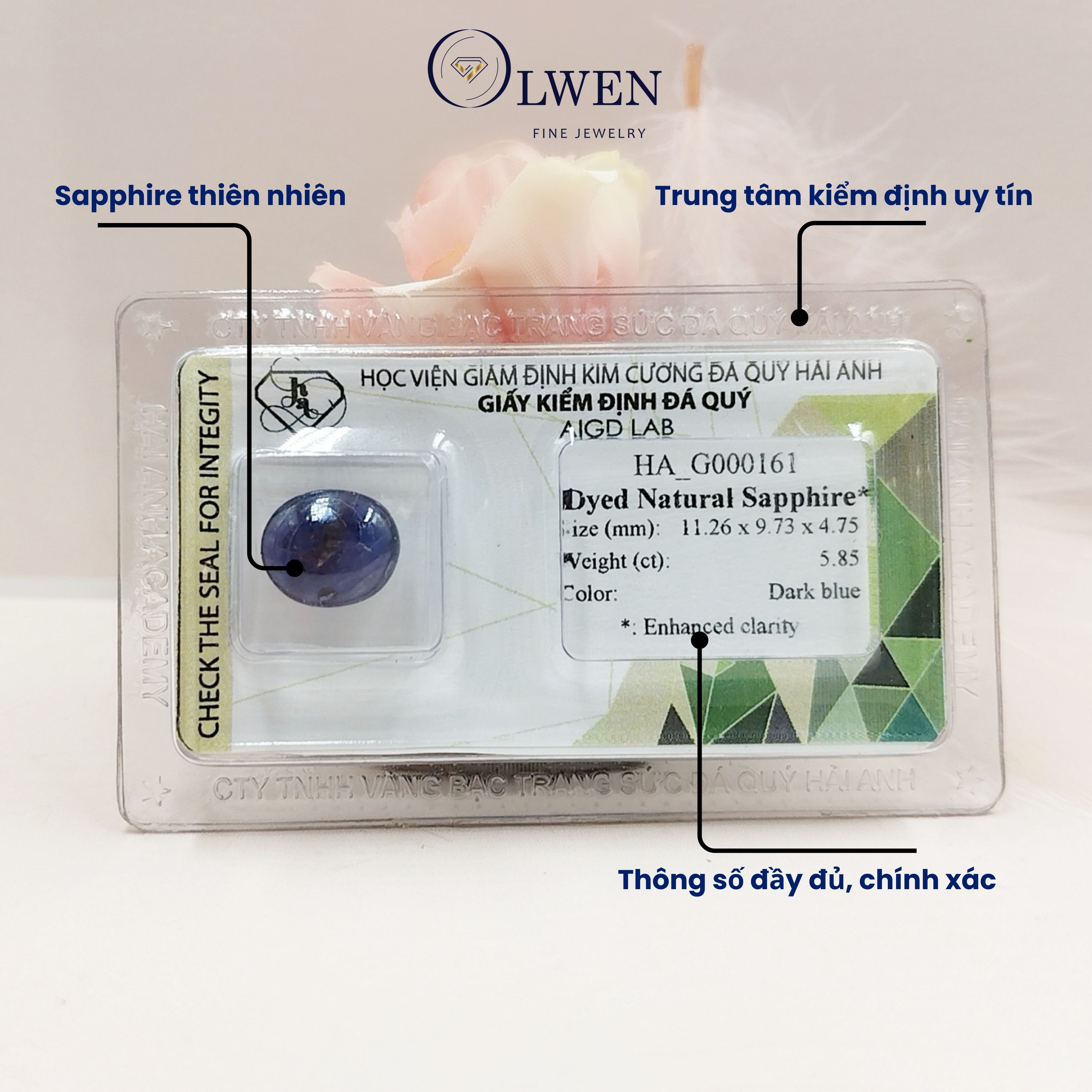 Viên đá Sapphire thiên nhiên HA-G000161