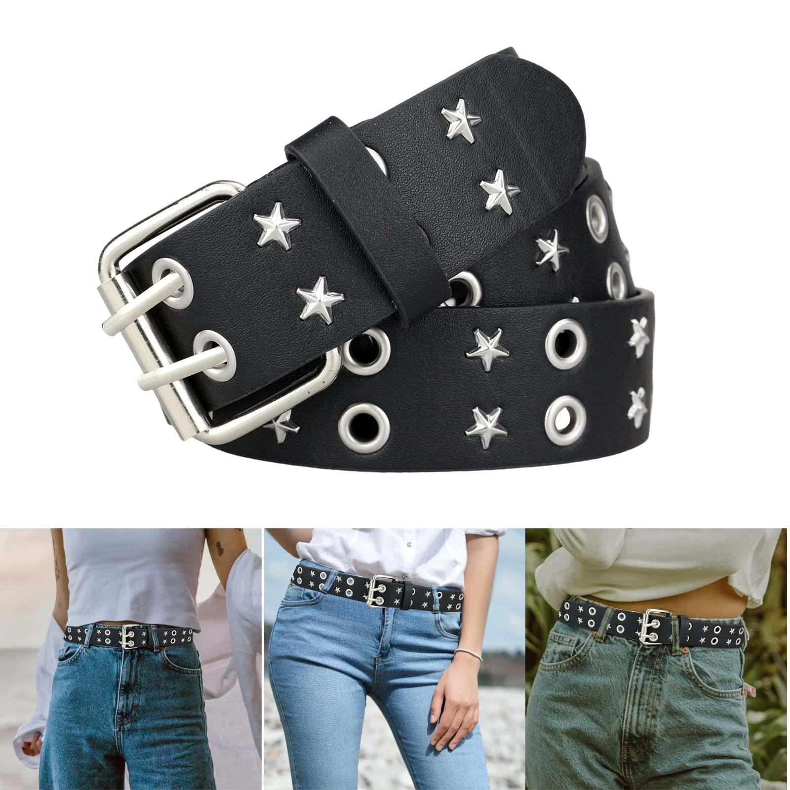 Women Men Punk Belt  Grommet Gothic Decorative Belt Jeans Waist Belt