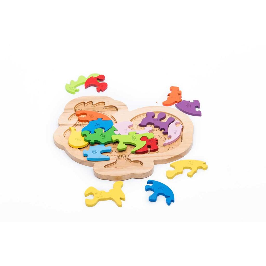 Tranh ghép hình gà trống puzzle animal gỗ tự nhiên