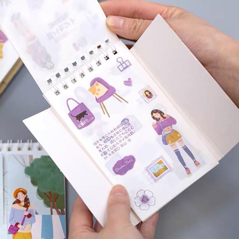 Cuốn sổ stickers book 20 tờ chủ đề cô gái dễ thương