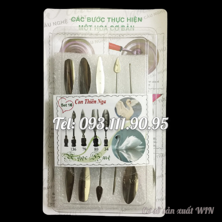 Bộ 10 dụng cụ làm thạch rau câu 3D – Set 16 – Bộ làm con thiên nga - Tặng kèm kim nhụy – Mã số 1667