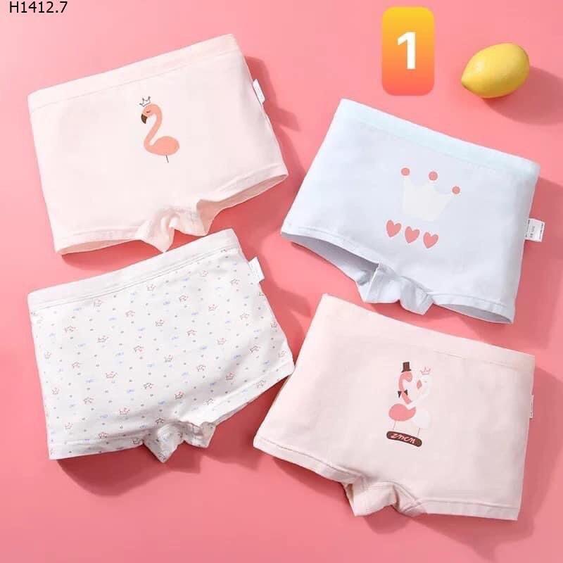 Set 4 Quần Chip Đùi Cotton Bé Gái Size Đại Xuất Dư