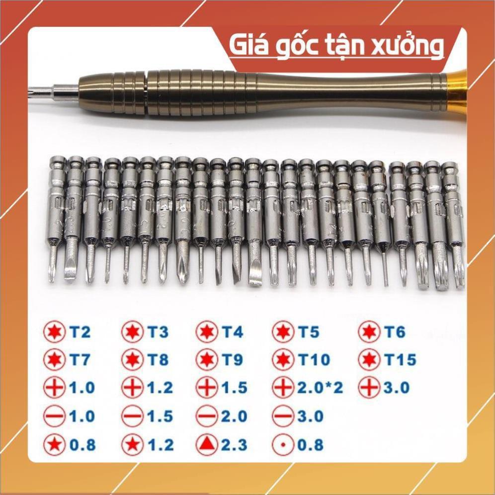 Phượt thủ Bộ tua vít đa năng sửa chữa điện thoại screwdriver 25 đầu bóp da Chammart