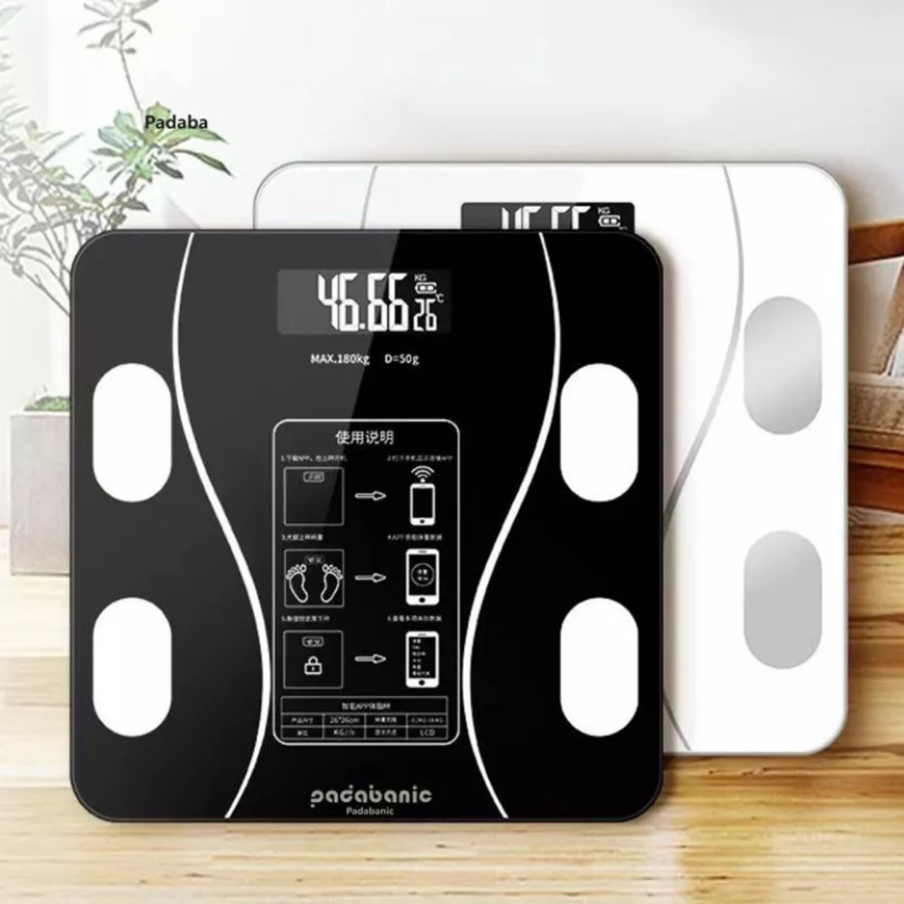 Cân Điện Tử Sạc USB Bluetooth: Phân Tích Lượng Mỡ Chỉ Số Cơ Thể và Hiển Thị Nhiệt Độ Phòng Qua APP Điện Thoại Bản Cao Cấp