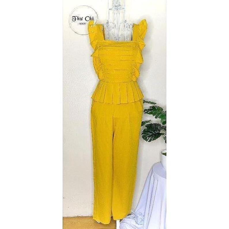 Set đồ bộ nữ linen xước, kiểu dáng trẻ trung đáng yêu