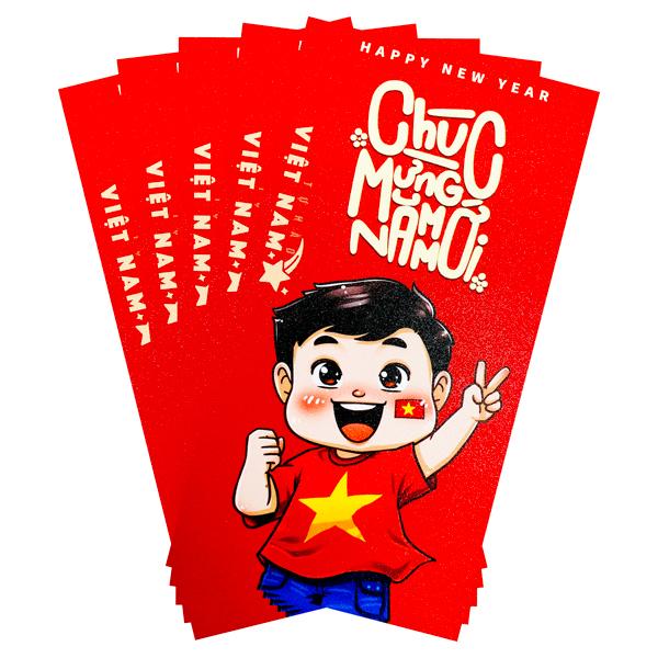 Bộ 5 Bao Lì Xì Tết Bính Ngọ 2026 - Futurebook L380 - Tự Hào Việt Nam - Chúc Mừng Năm Mới