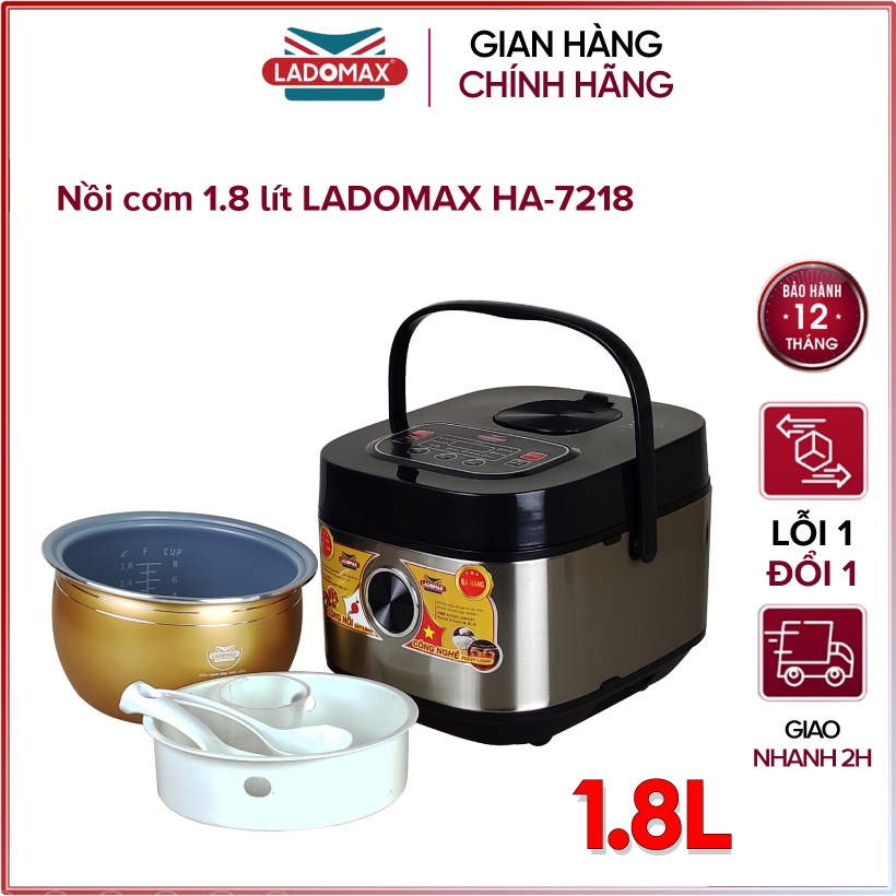 Nồi cơm điện tử 1.8 lít Ladomax HA-7218 - Hàng chính hãng