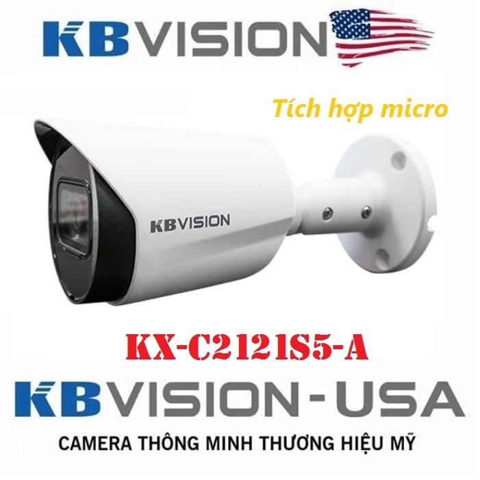 Camera 4 in 1 hồng ngoại 30m hỗ trợ Smart IR 2MP KBVISION KX-C2121S5-A (Vỏ kim loại, cảm biến ngày đêm, tích hợp micro) - Hàng chính hãng
