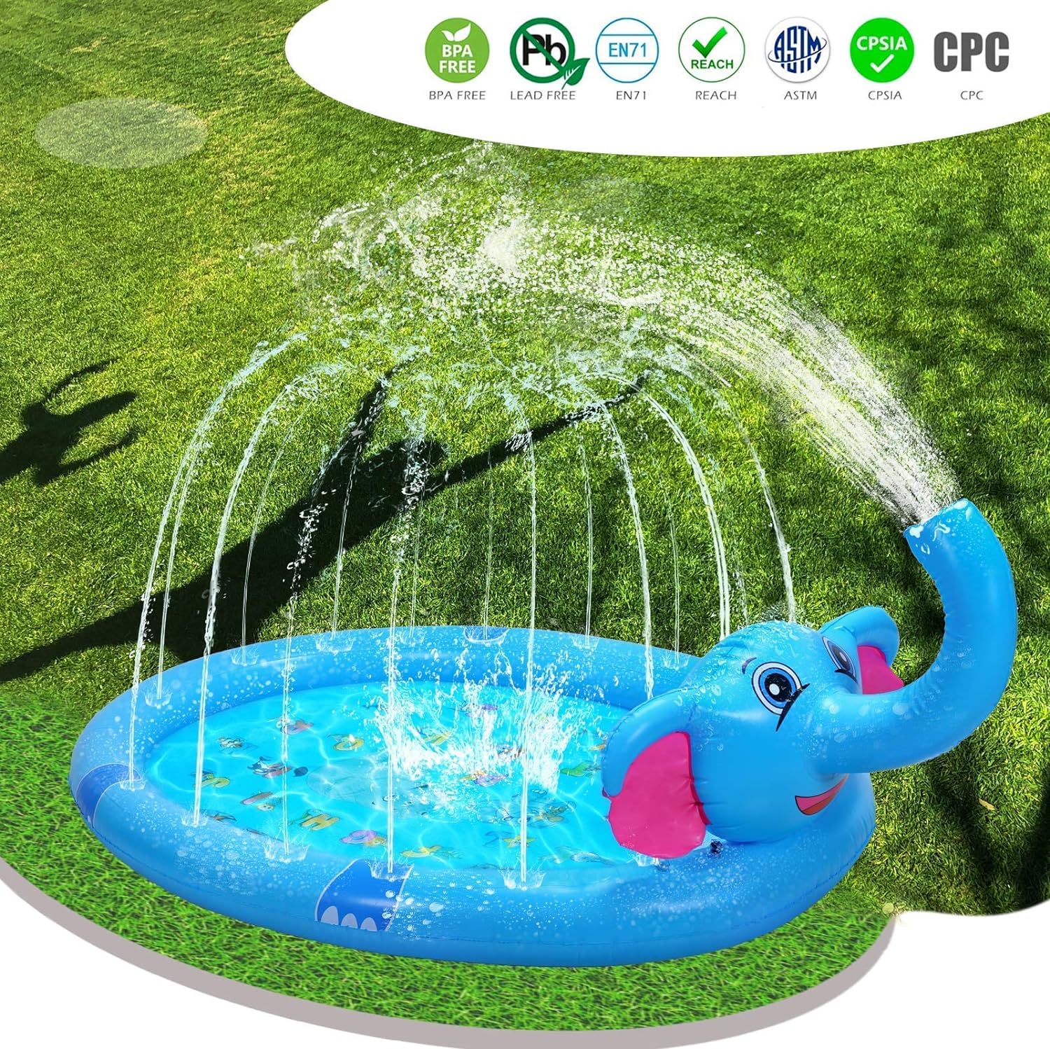 Đài Phun Nước Chú Voi Con Té Nước Tại Nhà Ganapoco 3 in 1 Splash Kids - Home and Garden