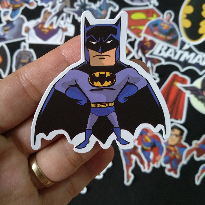 Bộ Sticker dán cao cấp chủ đề BATMAN - SUPERMAN - Dùng dán Xe, dán mũ bảo hiểm, dán Laptop