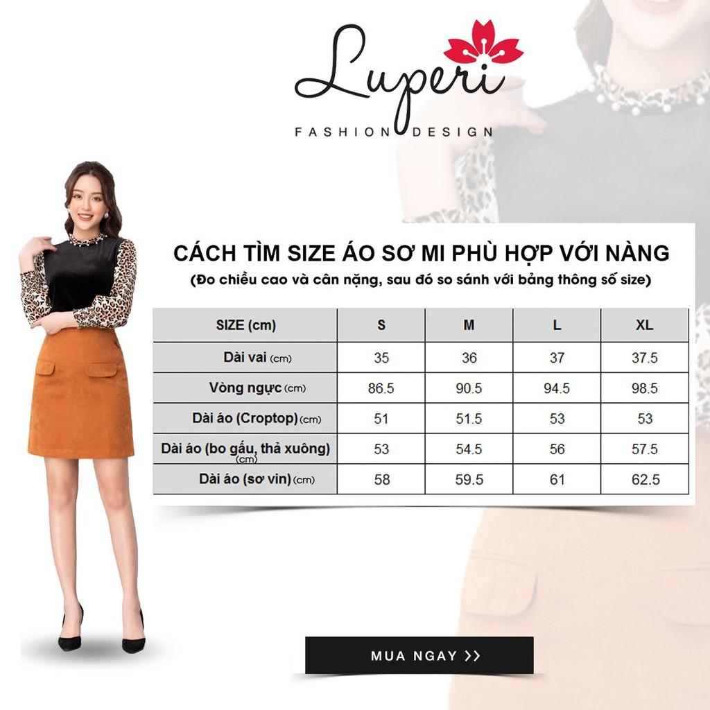 Áo Sơ Mi Nữ Trắng Tay Ngắn LUPERI LFSM1105 Cổ Đức Dáng Eo Vừa