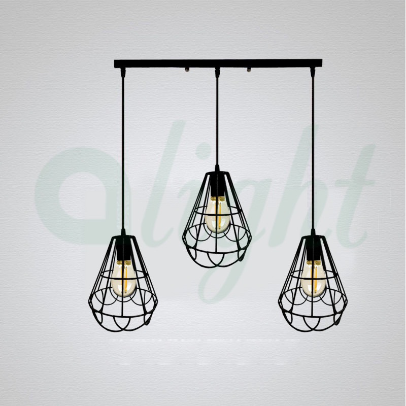 Bộ 3 đèn thả trần + KÈM BÓNG 4W, đèn chùm trang trí Decor hình trụ tròn, phù hợp với mọi không gian