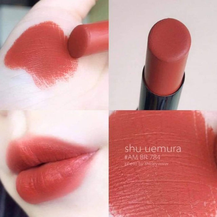 Son Shu Uemura Rouge Unlimited Amplified Matte AM BR 784 Màu Đỏ Gạch (Chất Son Lì Có Dưỡng)