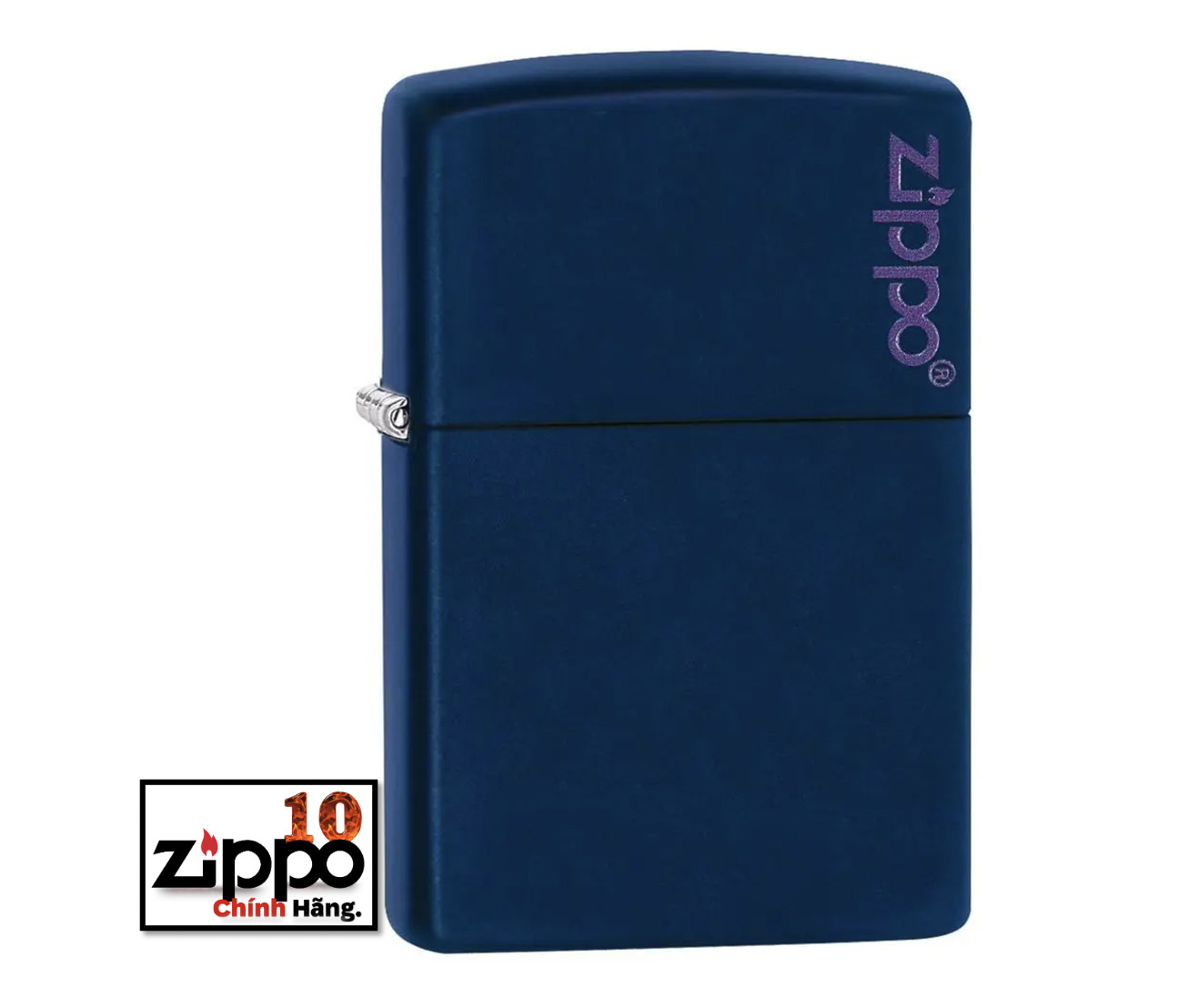 Bật lửa Zippo (sơn tĩnh điện) 239ZL Classic Navy Matte Zippo Logo - Chính hãng 100%