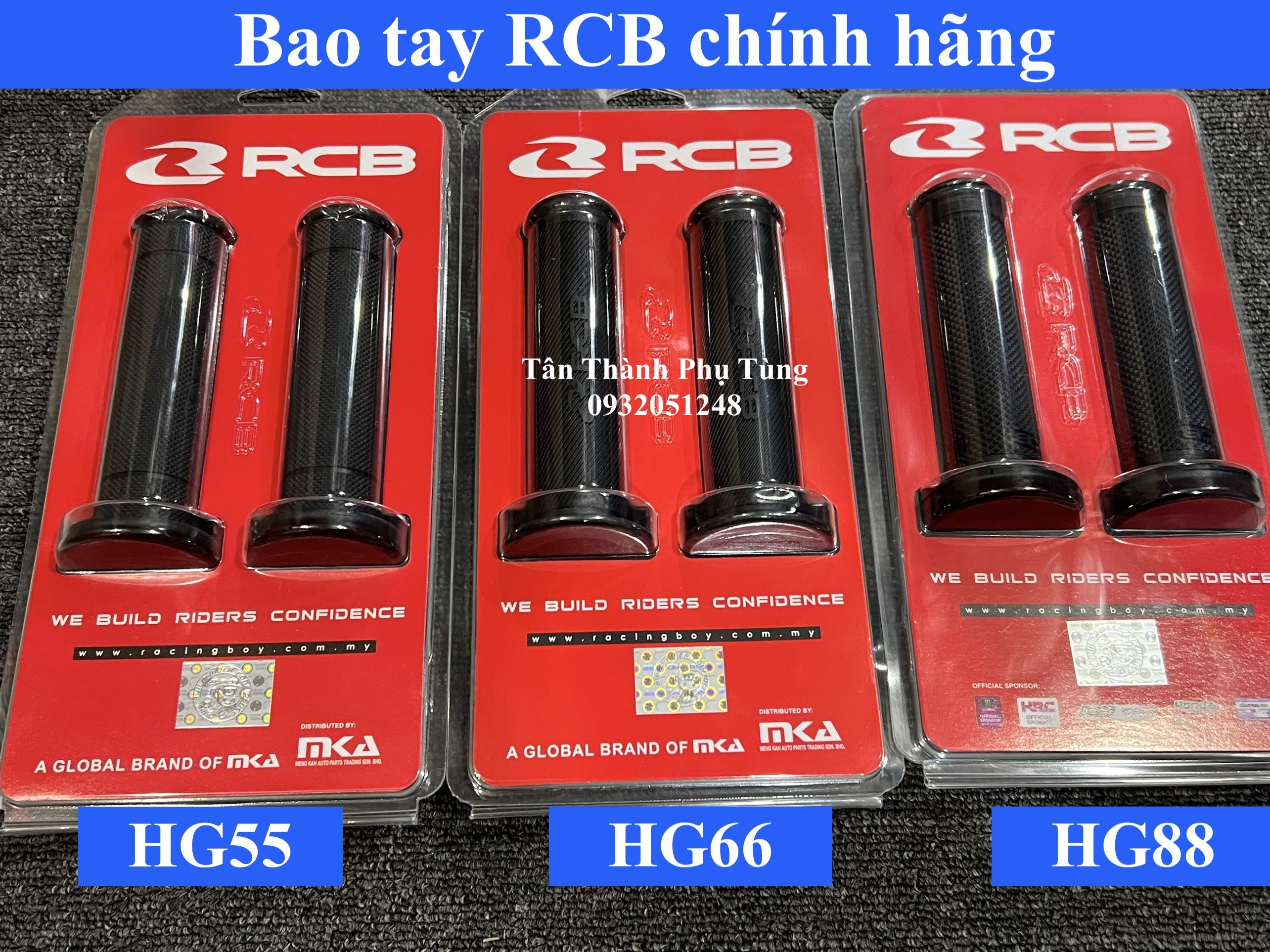 Bao tay RCB HG55, HG66, HG88 - Màu đen dành cho các loại xe