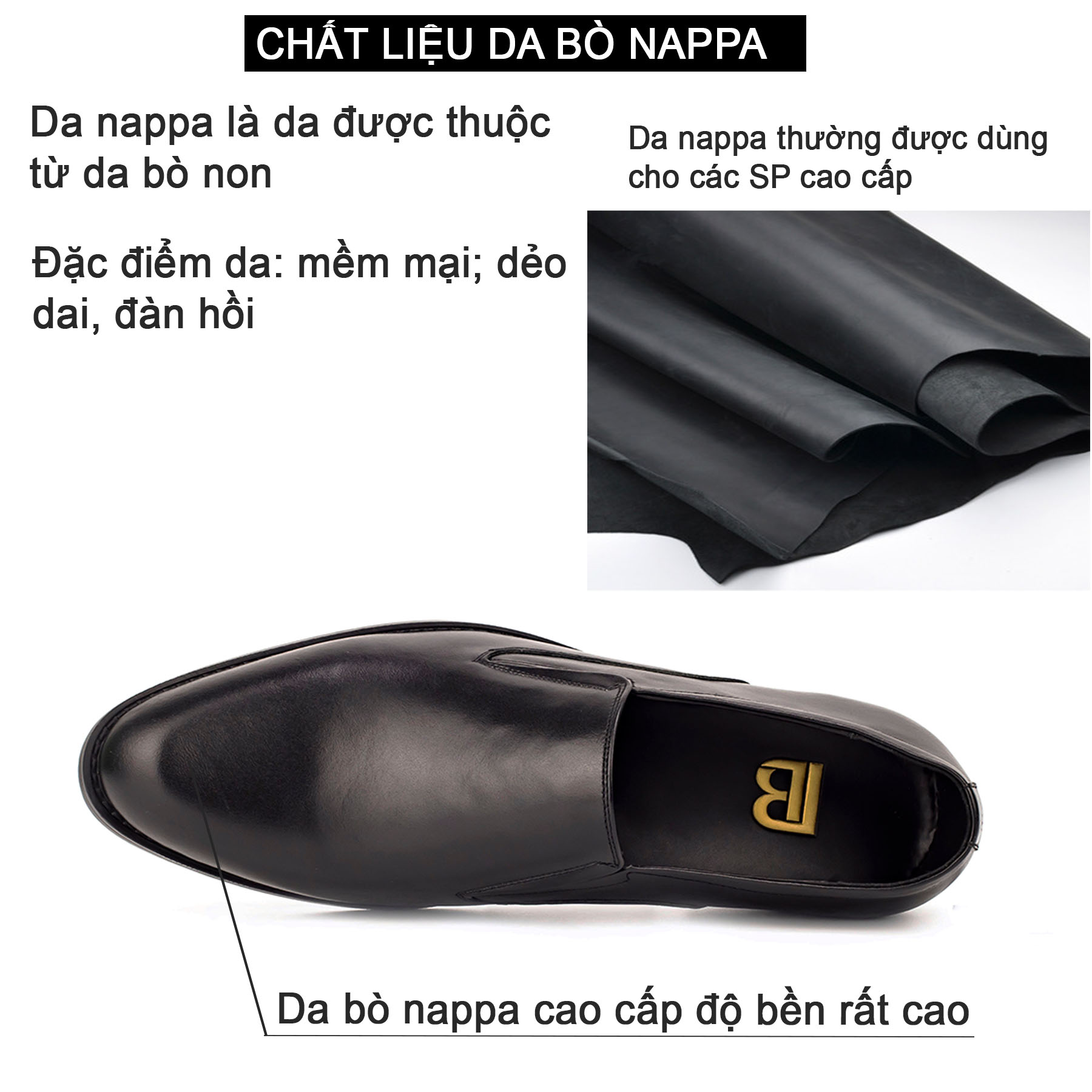 Hình ảnh Giày lười da nam công sở Bụi Leather G107 - Da bò Nappa cao cấp