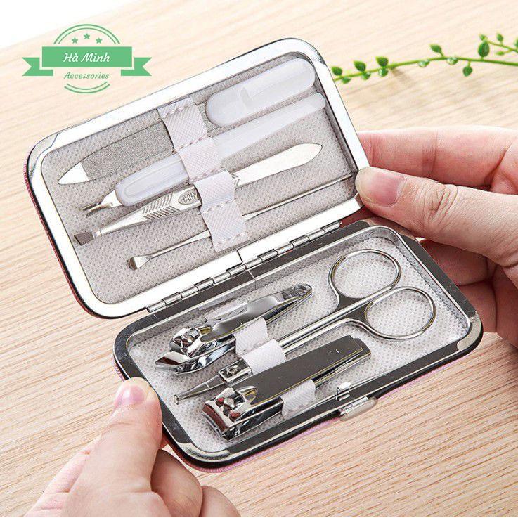 Bộ 7 Dụng Cụ Làm Móng Có Hộp Cute - Dũa Bấm Móng Tay