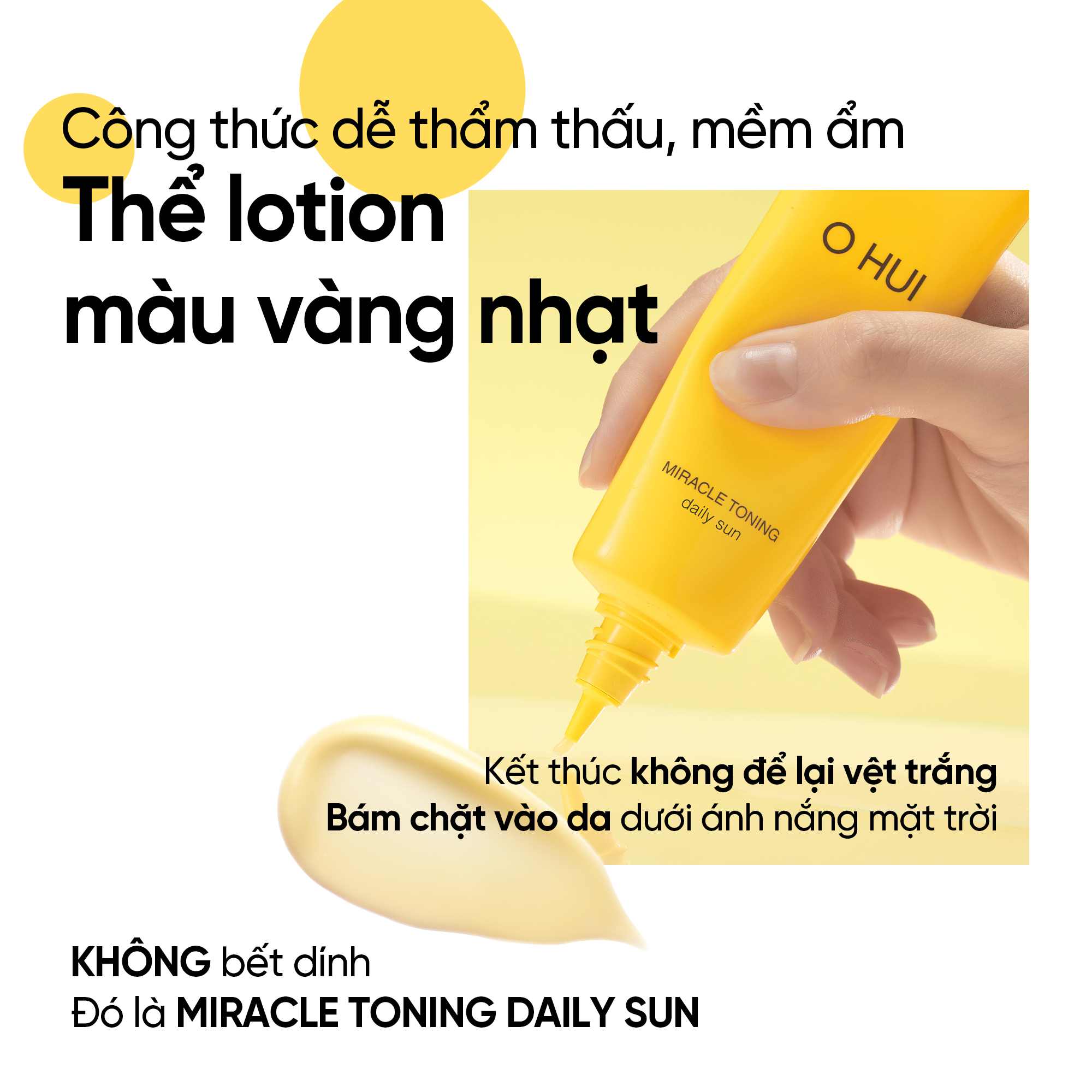  Bộ kem chống nắng cấp ẩm dưỡng da đa chức năng OHUI Miracle Toning Daily Sun SPF50+/PA+++ 50ML