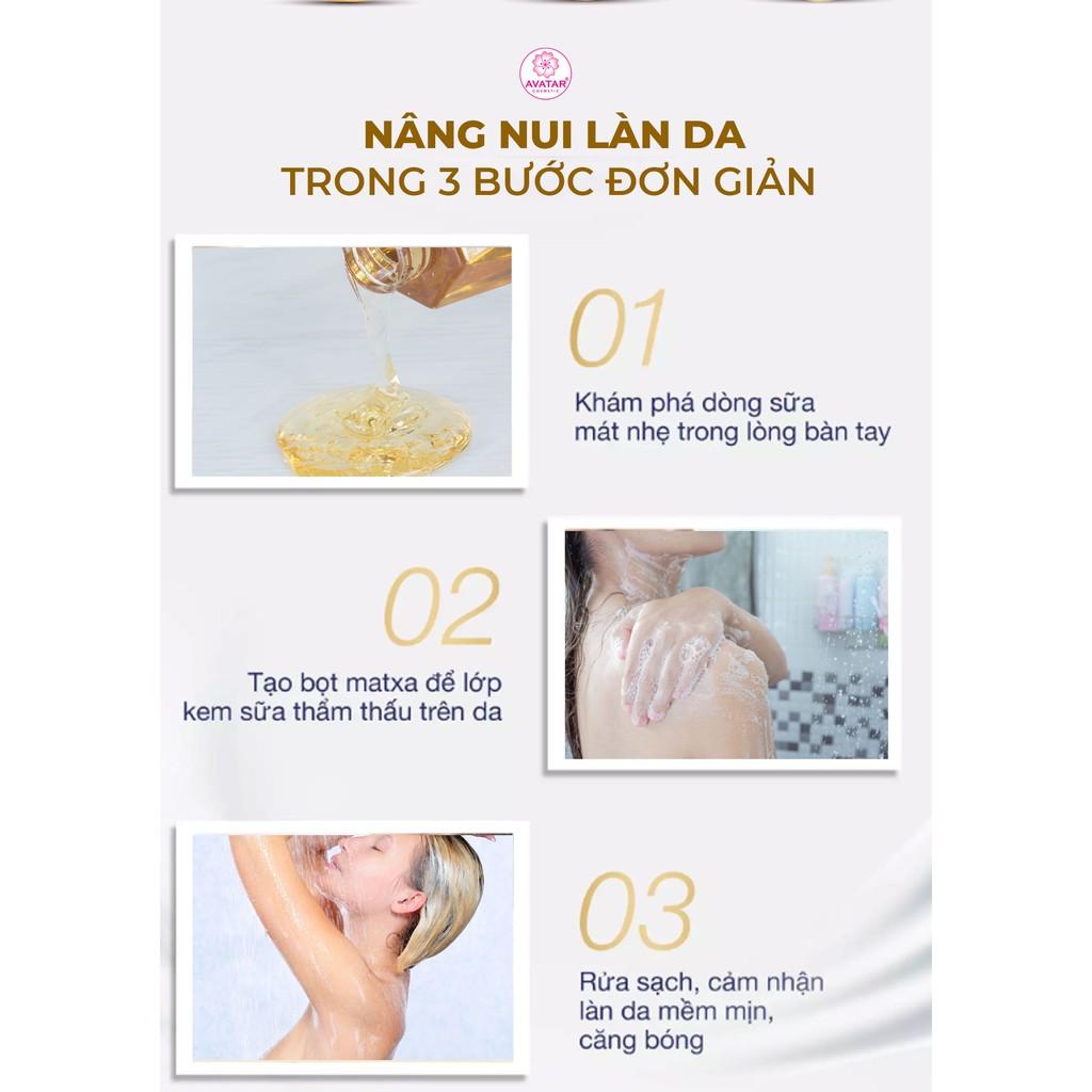 Sữa tắm hương nước hoa thơm mịn da 24k nano Avatar 900ml - Chăm sóc da thơm mịn toàn diện - Công nghệ Nano Nhật Bãn