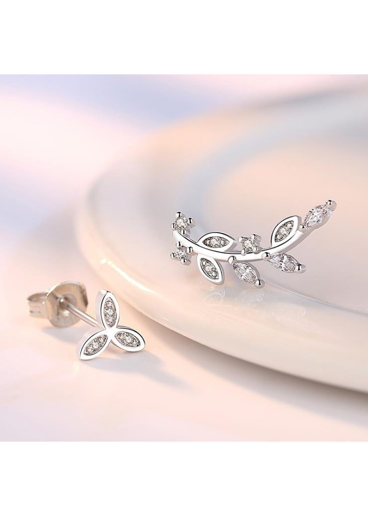 Bông tai vành lá bất đối xứng nhỏ siêu xinh LN