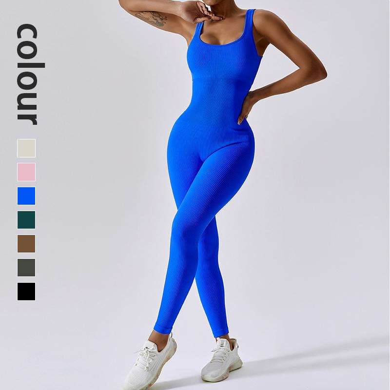Bộ đồ thể thao phụ nữ Bộ đồ tập yoga áo yoga tập luyện một mảnh dài tay Color: Onesies Blue Size: L