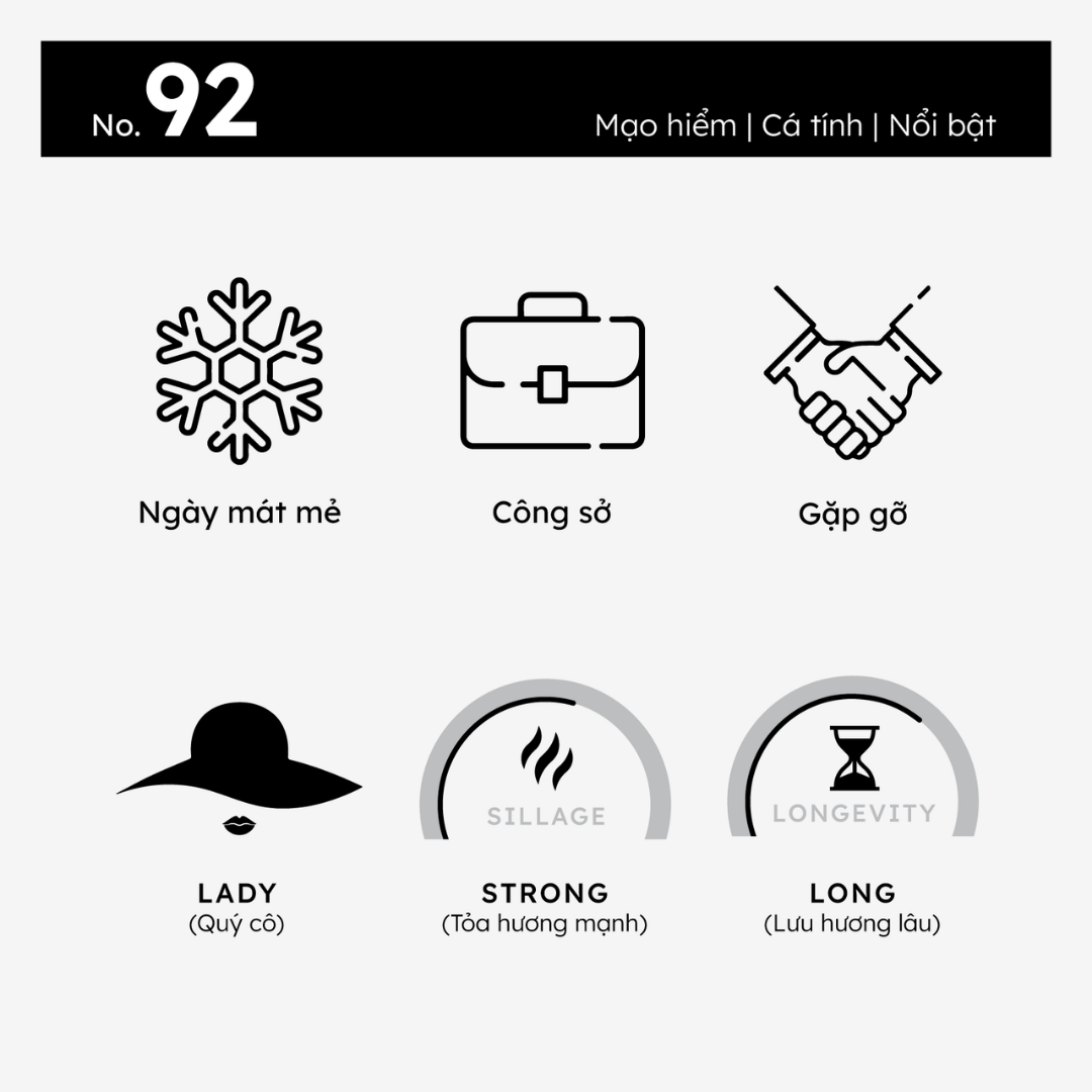 Nước hoa nữ Morra No.92 nguyên liêu nhập Pháp, hương thơm mạo hiểm, cá tính, nổi bật lưu hương lâu - dạng xịt