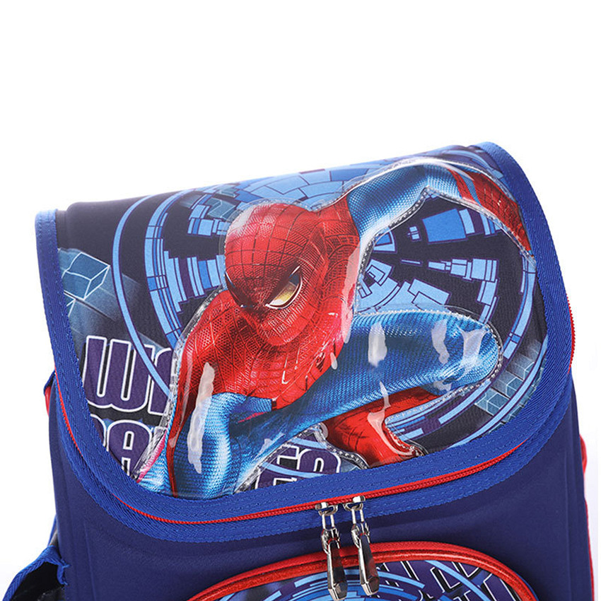 Balo chống gù lưng dạng hộp cho học sinh các cấp Spider Man